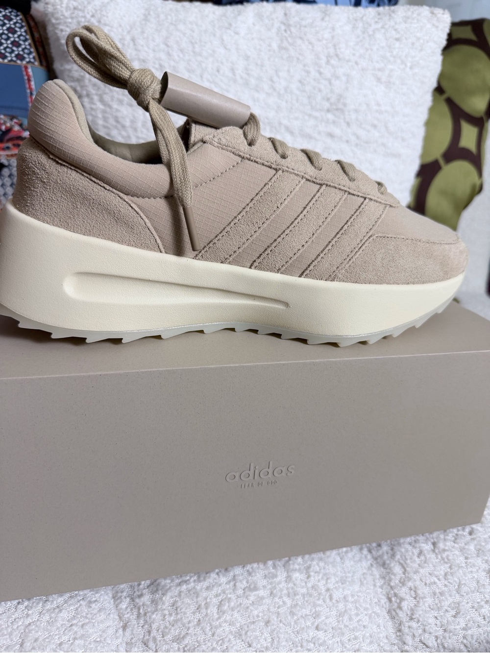 adidas Women’s Platform Sneaker in Taupe